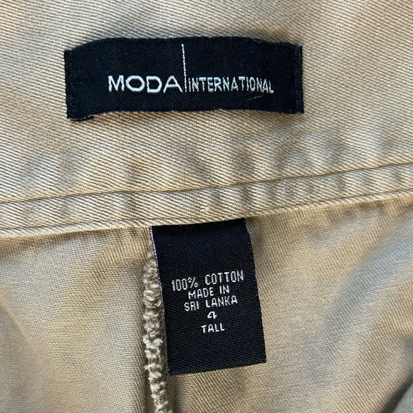 Moda International Cargo Flare Pants Low Rise Khaki Sz 4 TALL 90s Y2K - Picture 5 of 10